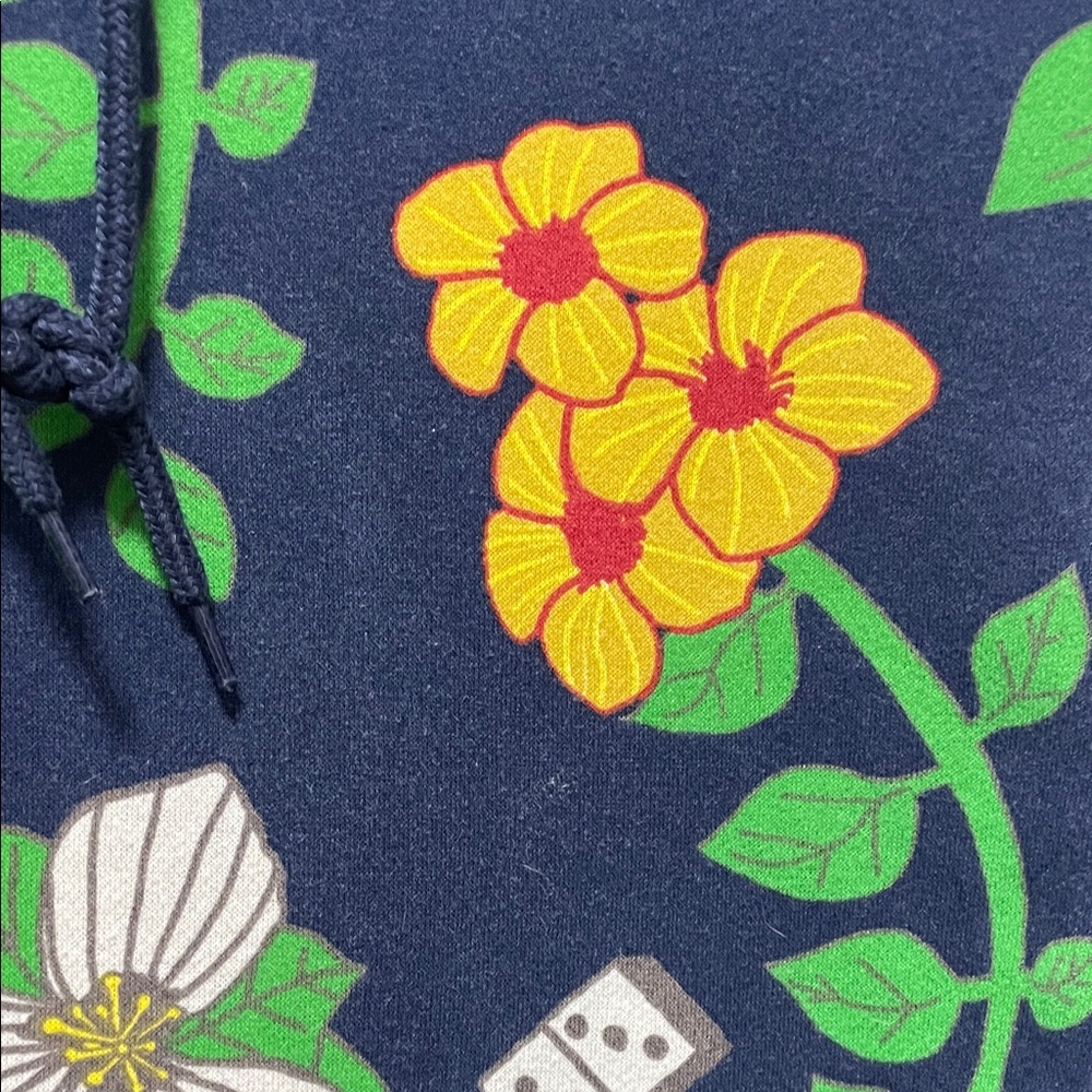 Roberto Lugo Blue Hoodie with Floral Design - Unisex - Picture 5 of 8